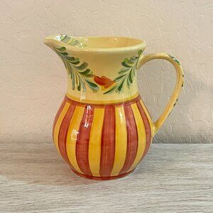 Gail Pittman Siena Pitcher Signed Tuscan Style Southern Living Ceramic Pottery